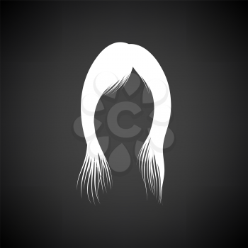 Woman Hair Dress. White on Black Background. Vector Illustration.
