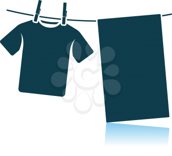 Drying Linen Icon. Shadow Reflection Design. Vector Illustration.