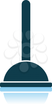 Plunger Icon. Shadow Reflection Design. Vector Illustration.