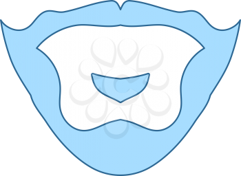 Goatee Icon. Thin Line With Blue Fill Design. Vector Illustration.