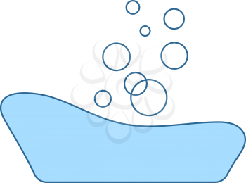 Baby Bathtub Icon. Thin Line With Blue Fill Design. Vector Illustration.
