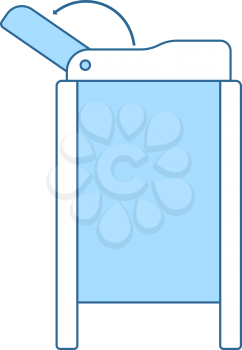 Baby Swaddle Table Icon. Thin Line With Blue Fill Design. Vector Illustration.