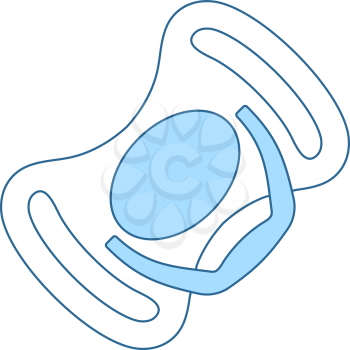 Baby Soother Icon. Thin Line With Blue Fill Design. Vector Illustration.