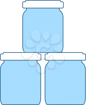 Baby Glass Jars Icon. Thin Line With Blue Fill Design. Vector Illustration.