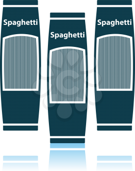 Spaghetti Package Icon. Shadow Reflection Design. Vector Illustration.