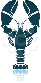 Lobster Icon. Shadow Reflection Design. Vector Illustration.