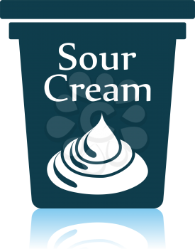 Sour Cream Icon. Shadow Reflection Design. Vector Illustration.
