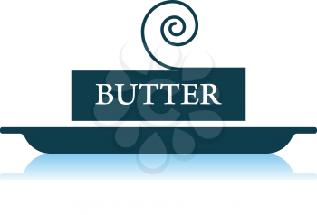 Butter Icon. Shadow Reflection Design. Vector Illustration.