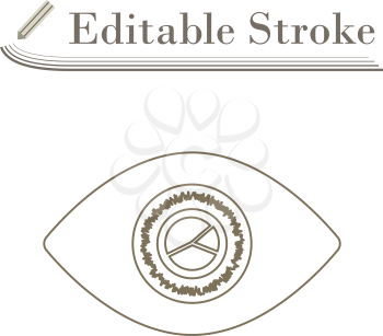 Eye With Market Chart Inside Pupil Icon. Editable Stroke Simple Design. Vector Illustration.