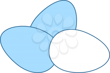 Eggs Icon. Thin Line With Blue Fill Design. Vector Illustration.