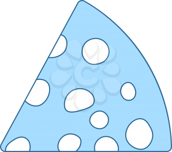 Cheese Icon. Thin Line With Blue Fill Design. Vector Illustration.