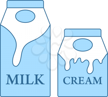 Milk And Cream Container Icon. Thin Line With Blue Fill Design. Vector Illustration.