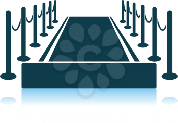 Red Carpet Icon. Shadow Reflection Design. Vector Illustration.