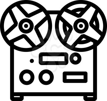 Reel Tape Recorder Icon. Bold outline design with editable stroke width. Vector Illustration.