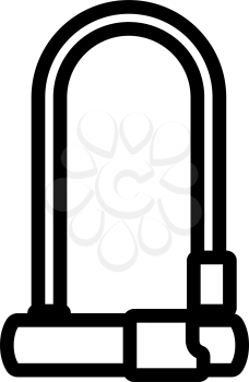 Bike Lock Icon. Bold outline design with editable stroke width. Vector Illustration.