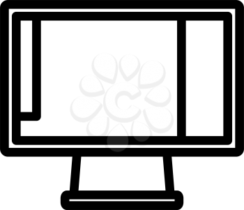 Icon Of Photo Editor On Monitor Screen. Bold outline design with editable stroke width. Vector Illustration.