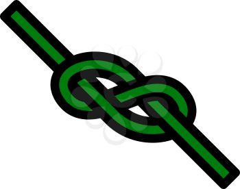Alpinist Rope Knot Icon. Editable Bold Outline With Color Fill Design. Vector Illustration.