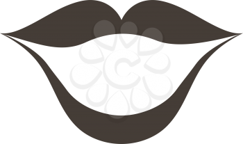 April fool's day emblem with wide smile. Vector illustration.