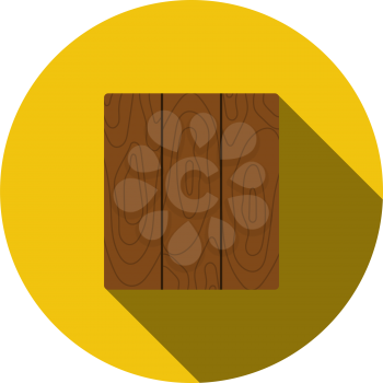 Icon Of Parquet Plank Pattern. Flat Circle Stencil Design With Long Shadow. Vector Illustration.