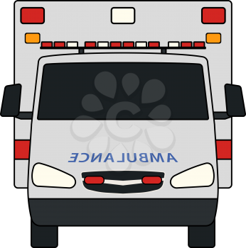 Ambulance Icon. Outline With Color Fill Design. Vector Illustration.