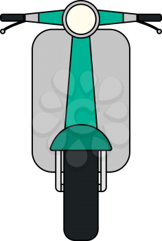 Scooter Icon. Outline With Color Fill Design. Vector Illustration.