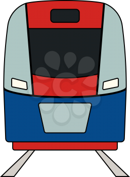 Train Icon. Outline With Color Fill Design. Vector Illustration.