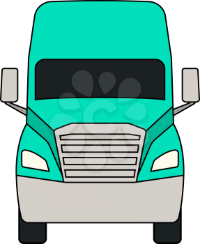 Truck Icon. Outline With Color Fill Design. Vector Illustration.