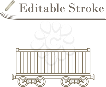 Railway Cargo Container Icon. Editable Stroke Simple Design. Vector Illustration.