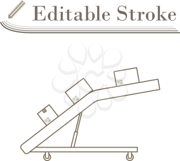 Warehouse Transportation System Icon. Editable Stroke Simple Design. Vector Illustration.