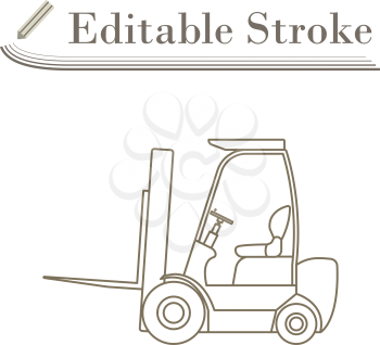 Warehouse Forklift Icon. Editable Stroke Simple Design. Vector Illustration.