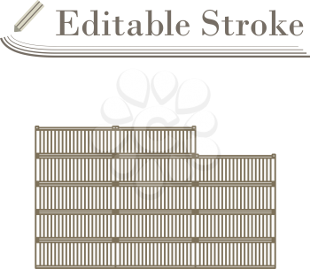 Container Stack Icon. Editable Stroke Simple Design. Vector Illustration.