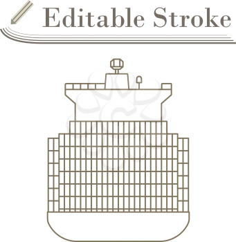 Container Ship Icon. Editable Stroke Simple Design. Vector Illustration.