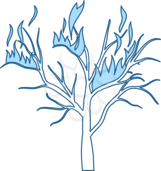 Wildfire Icon. Thin Line With Blue Fill Design. Vector Illustration.