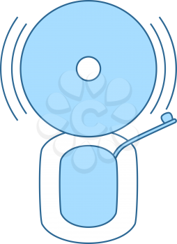 Fire Alarm Icon. Thin Line With Blue Fill Design. Vector Illustration.