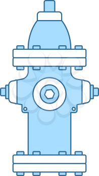 Fire Hydrant Icon. Thin Line With Blue Fill Design. Vector Illustration.