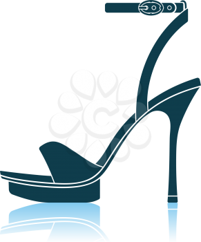 Woman High Heel Sandal Icon. Shadow Reflection Design. Vector Illustration.