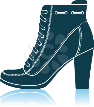 Ankle Boot Icon. Shadow Reflection Design. Vector Illustration.