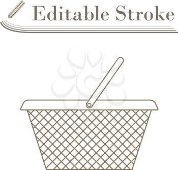 Shopping Basket Icon. Editable Stroke Simple Design. Vector Illustration.