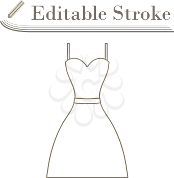 Dress Icon. Editable Stroke Simple Design. Vector Illustration.
