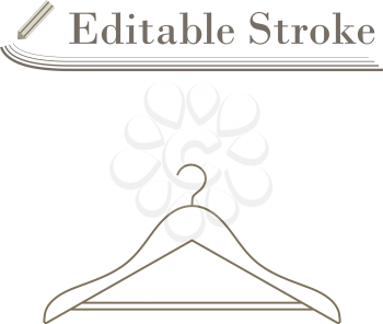 Cloth Hanger Icon. Editable Stroke Simple Design. Vector Illustration.