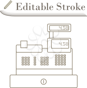Cashier Icon. Editable Stroke Simple Design. Vector Illustration.