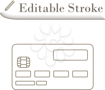 Credit Card Icon. Editable Stroke Simple Design. Vector Illustration.