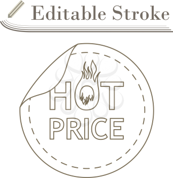 Hot Price Icon. Editable Stroke Simple Design. Vector Illustration.