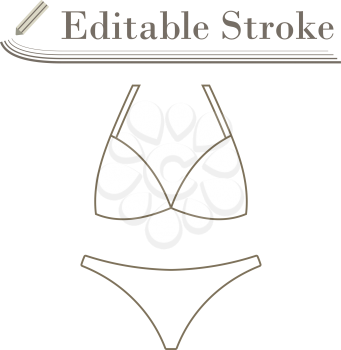 Bikini Icon. Editable Stroke Simple Design. Vector Illustration.