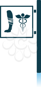 Vet Clinic Icon. Shadow Reflection Design. Vector Illustration.