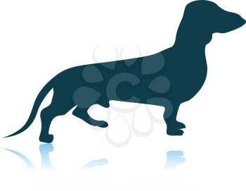 Dachshund Dog Icon. Shadow Reflection Design. Vector Illustration.