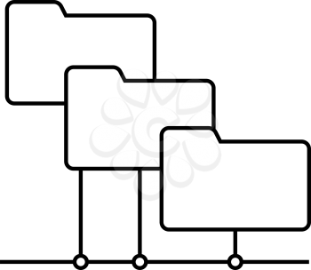 Folder Network Icon. Outline Simple Design. Vector Illustration.