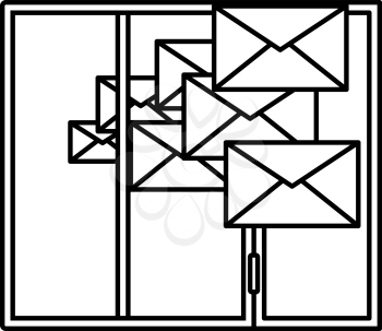 Mailing Icon. Outline Simple Design. Vector Illustration.