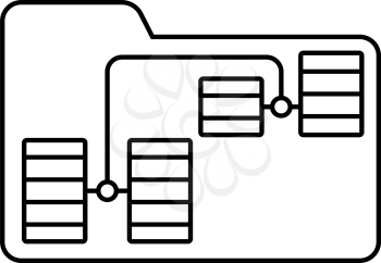 Folder Network Icon. Outline Simple Design. Vector Illustration.