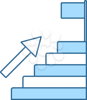 Ladder To Aim Icon. Thin Line With Blue Fill Design. Vector Illustration.